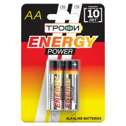 Батарейки Трофи LR6-2BL ENERGY POWER Alkaline