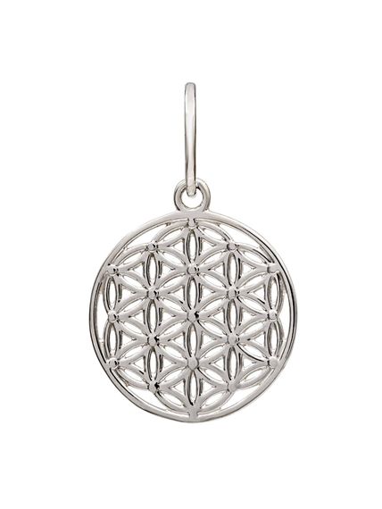 Фото подвески Цветок жизни малый из серебра, вид анфас.