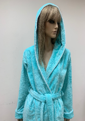 Халат женский c капюшоном HELEN Бирюзовый
