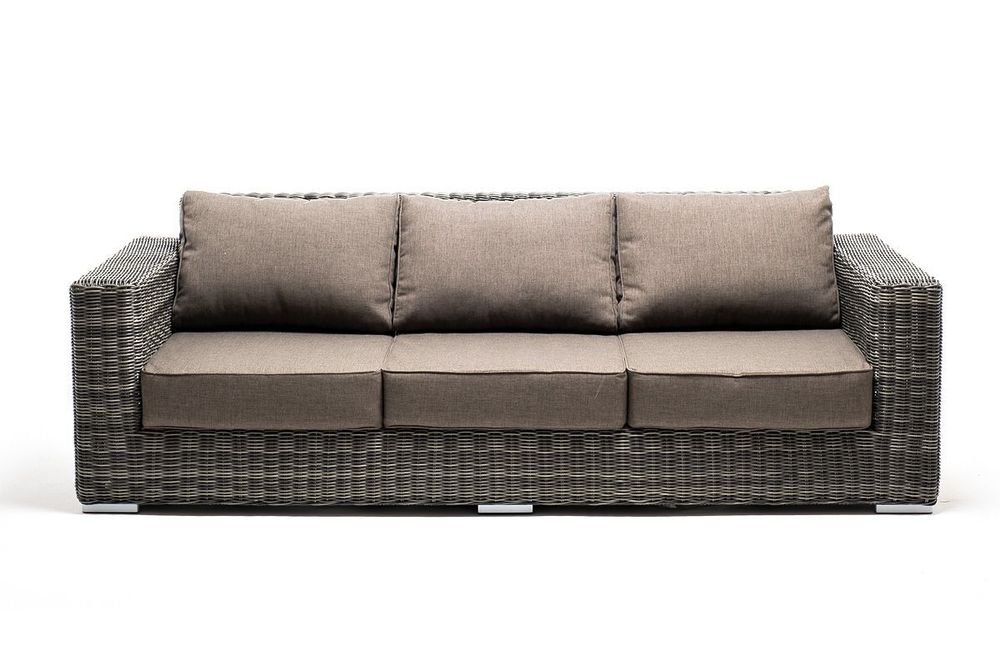 "Боно" диван из искусственного ротанга трехместный, цвет графит