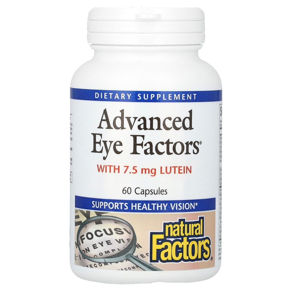 Natural Factors, Advanced Eye Factors, улучшенная формула для зрения, 60 капсул