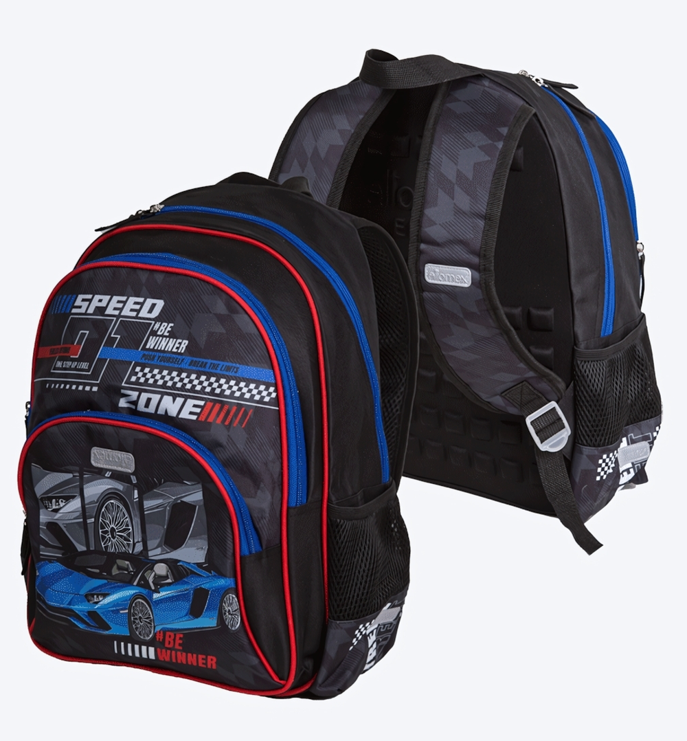 Рюкзак школьный 38x27x17 см 14л "Basic. Speed Zone" (Attomex)