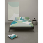 Подушка декоративная из хлопка мятного цвета с авторским принтом из коллекции freak fruit, 45х45 см