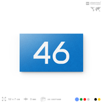Табличка с номером 46 на дверь квартиры, для офиса, кабинета, аудитории, склада, голубая 120х70 мм, Айдентика Технолоджи