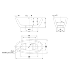 Ванна отдельностоящая LAGOON MINI, 170х85, слив-перелив Click-Clack тип F, белая/хром, BT-LAMI17085FF-BNCR