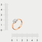 Помолвочное кольцо для женщин из розового золота 585 пробы с фианитом (арт. 33-025)