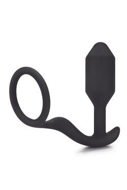 b-vibe Snug & Tug - Эрекционное кольцо с анальным плагом