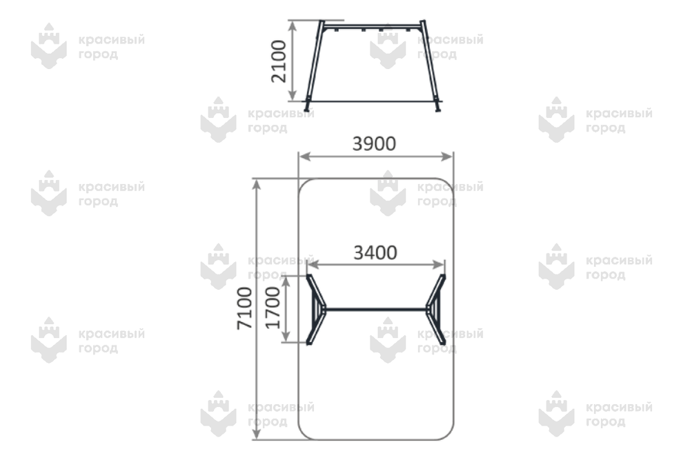 Качели на столбах двойные рама