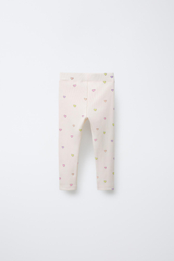 ZARA ЛЕГИНСЫ ИЗ ТКАНИ В РУБЧИК С ПРИНТОМ, ЭКРЮ