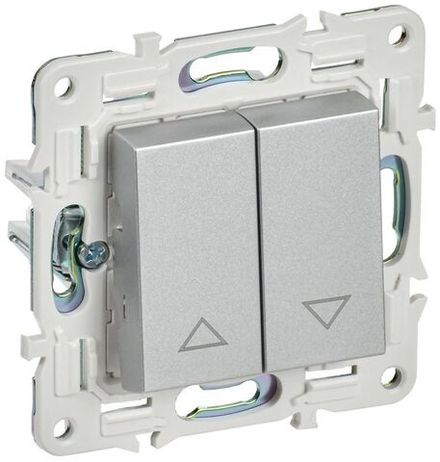 Выключатель жалюзи SKANDY 10А SK-V12S серебр. IEK SK-V15-0-10-K23