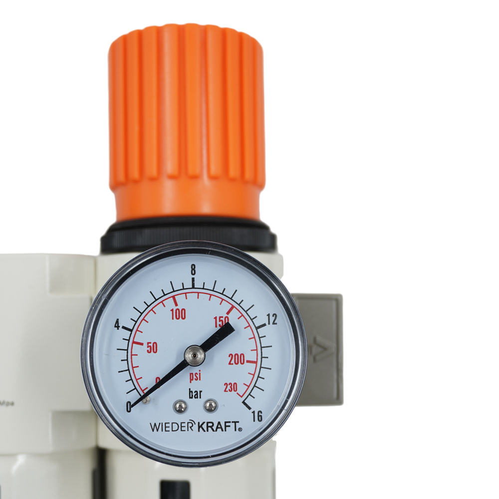 WDK-70740FA Блок подготовки воздуха 1/2", 16 бар, трехступенчатый с влагоотделителем 25-5-0.3 мк, автоматический сброс