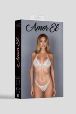 Ажурный комплект нижнего белья (Размер: S-M) (Цвет: белый)