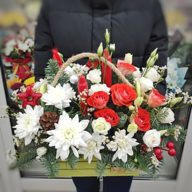 Новогодняя композиция со свечами