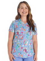 Топ медицинский женский Cherokee CK664, принт "Аксолотль", S (Футболка рабочая)