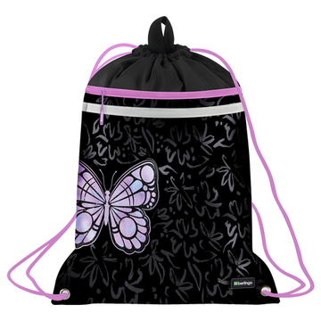 Мешок для обуви 1 отделение Berlingo "Butterfly Effect", 360*460мм, вентиляционная сеточка , светоотражающая лента, карман на молнии