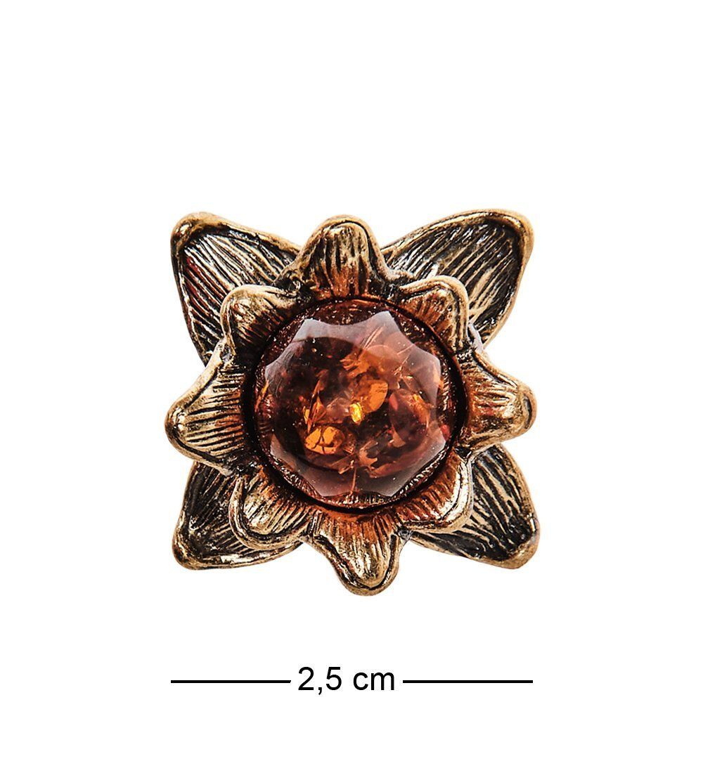 AM-2469 Кольцо «Лотос» (латунь, янтарь)