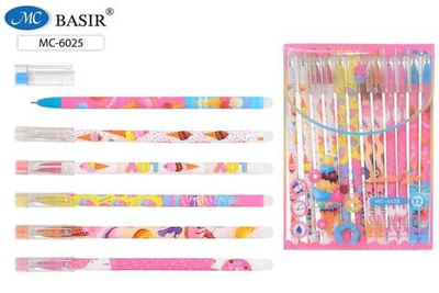 Ручка пиши-стирай гелевая 0,5мм, синяя "ДЕСЕРТ" (Basir)