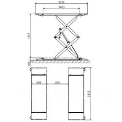 ТЕМП TS3000OUT Подъёмник электрогидравлический ножничный напольный, 3 т, 380 В