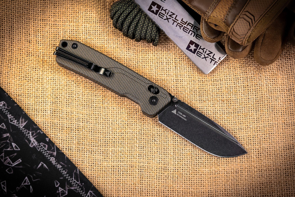 Складной нож SRM Rubik Large Satin сталь 10Cr15CoMoV рукоять Black Micarta (7228L-MB)
