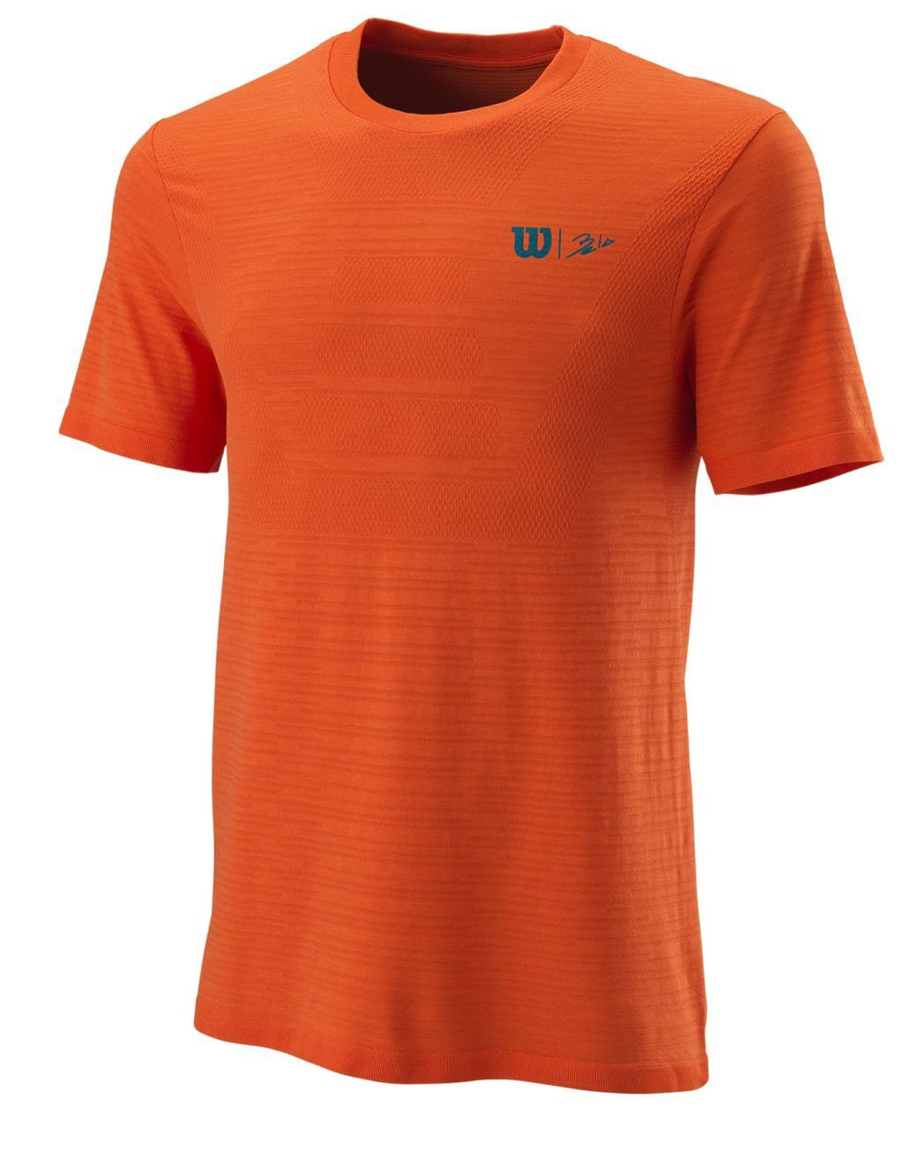 Мужская теннисная футболка Wilson Bela Seamless Crew III M - fiesta