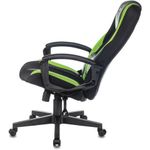 Кресло компьютерное ZOMBIE-9/BL+SD, подушка, экокожа/ткань, черное/зеленое, 1583709