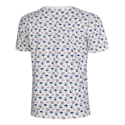 Мужское теннисное поло Quiet Please London Statement T-Shirt Men - White, Multicoloured