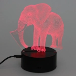 Светильник ночник «3D-Мамонт» на пластиковой подставке, с включателем USB