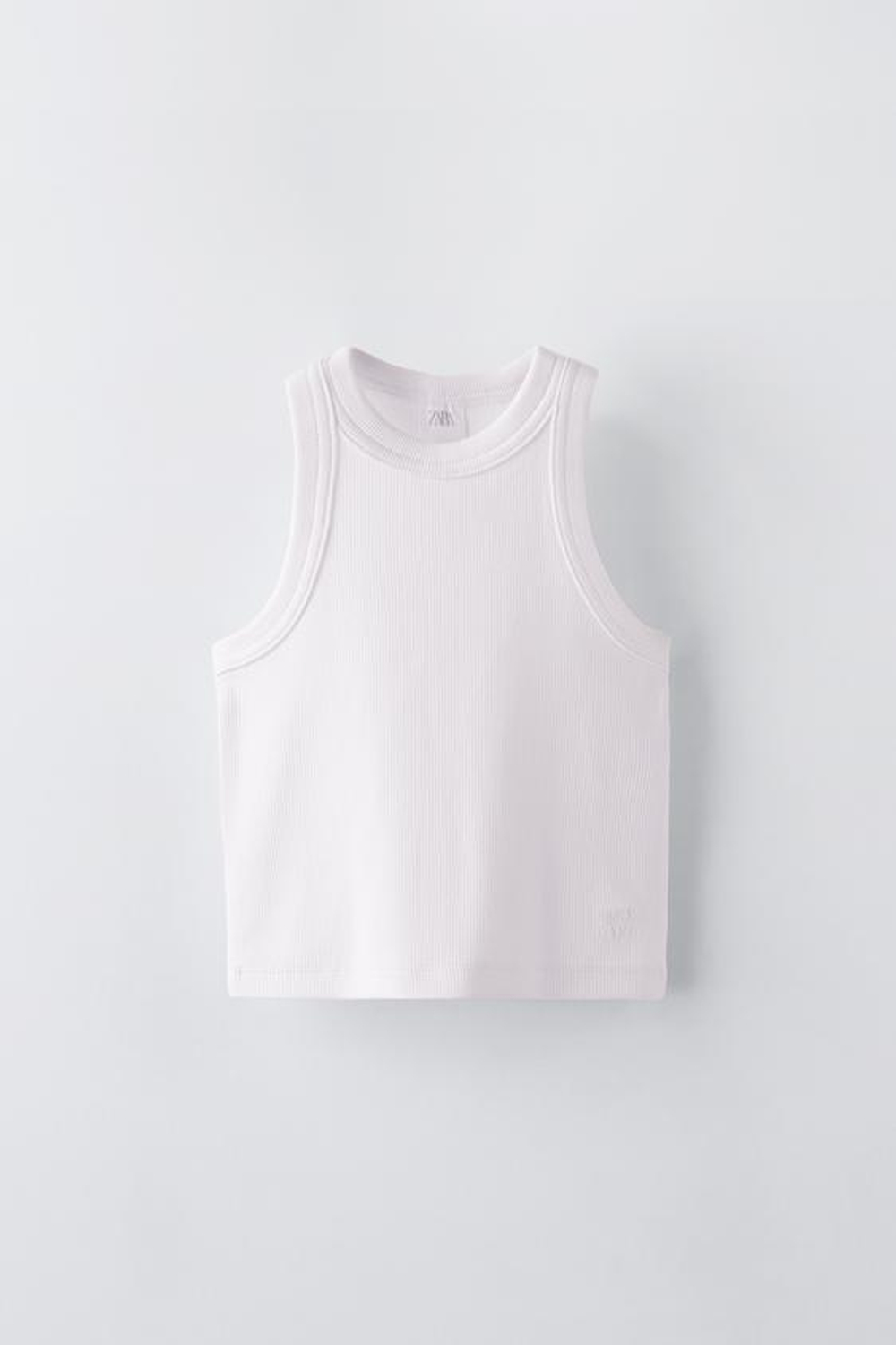 ZARA ТОП В РУБЧИК СО СПИНОЙ-БОРЦОВКОЙ, БЕЛЫЙ
