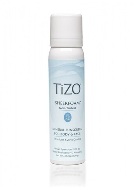 TiZO Спрей-пенка солнцезащитный для лица и тела TiZO SheerFoam SPF-30, цвет: Non-Tinted (без тона), 100 гр