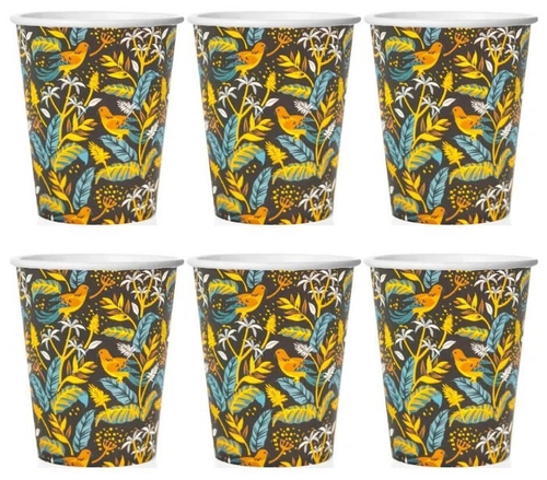 Стаканы 250мл 6шт Райские птицы золото