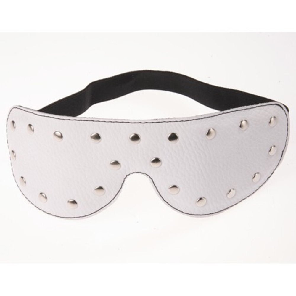 Кожаная белая закрытая маска на глаза Sitabella (Цвет: белый)