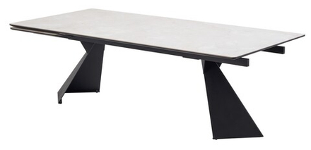 Стол ОРИГАМИ  240 AURA IVORY, керамика / Черный каркас М-City