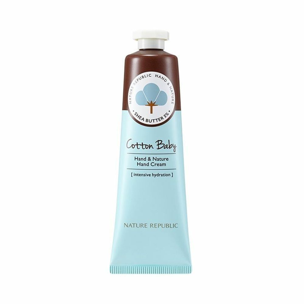 NATURE REPUBLIC Крем для рук с экстрактом хлопка Hand&amp;Nature Cotton Baby Hand Cream, 30 мл