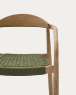 Уличный стул Nina из 100% массива акации и зеленой веревки