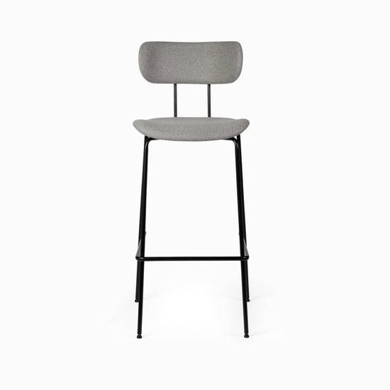 Барный стул Pedigree металлический сиденье серая ткань