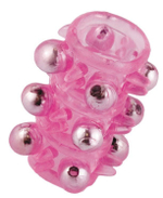 Розовая насадка c шариками Pleasure Sleeve