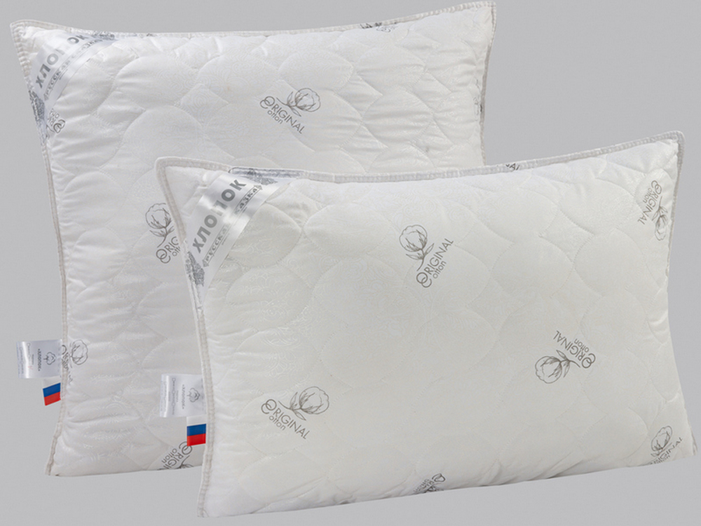 Подушка 2-х камерная на молнии "РУ. ХЛОПОК" Русская сказка, тик, ультра-степ, Россия.