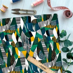 Ткань премиум дюспо этнические изумруды