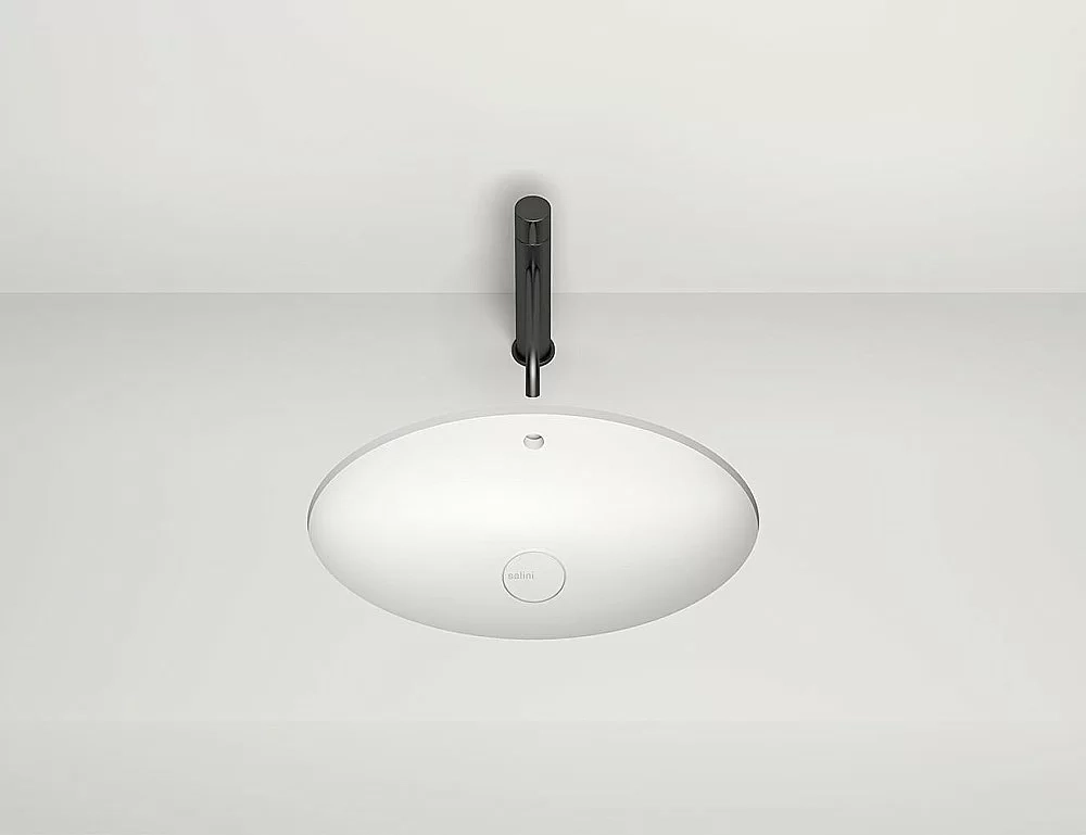 Раковина врезная снизу столешницы Salini MAREA 12 1101209M 54,5 из искусственного камня S-Stone, белая матовая