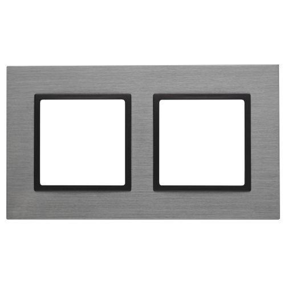 Рамка 2-м 14-5202-42 металл Elegance титан+антрацит ЭРА Б0034552