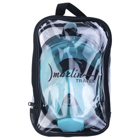 Маска полнолицевая Marlin Travel черный/бирюзовый/бирюзовый