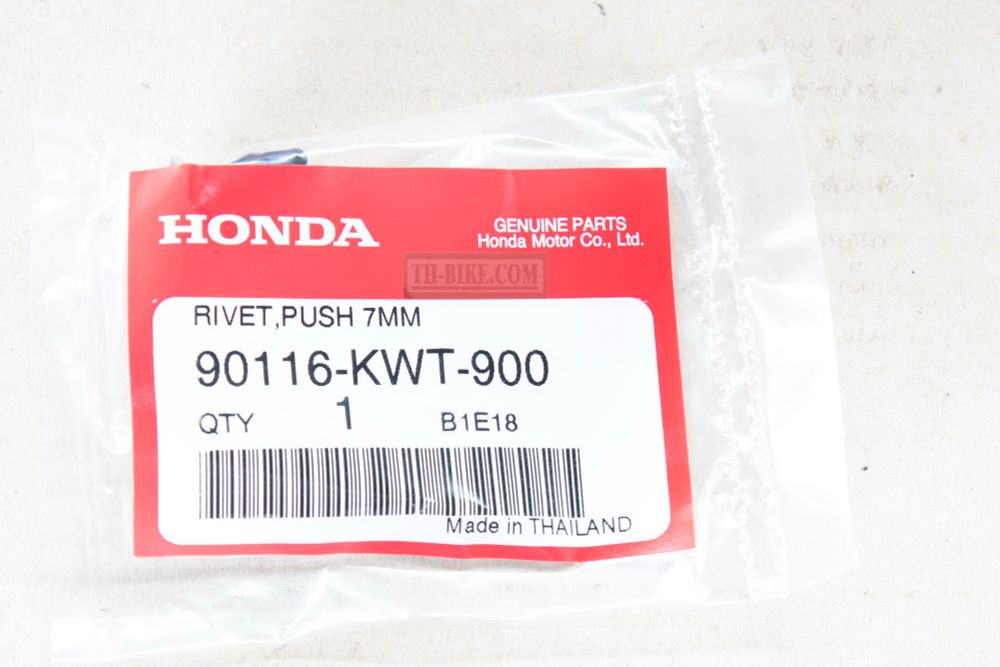 90116-KWT-900. RIVET, PUSH, 7MM