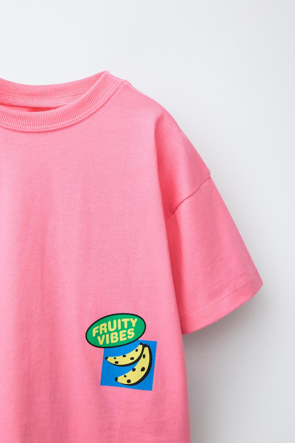 ZARA ФУТБОЛКА С ПРИНТОМ «БАНАНЫ», РОЗОВЫЙ