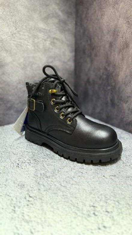 Детские кожаные ботинки на молнии и шнуровке Капитошка