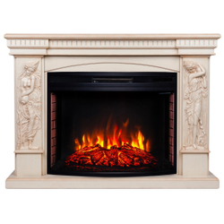 Электрокамин RealFlame Diva 33 WT белый дуб с бронзовой патиной с очагом Firespace 33 S IR