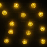 Гирлянда для дома 4 м, 20 ламп LED с насадками «Шар плетеный» d6 см, прозр.провод, IP-20 Желтые шары (с возможностью соединения)