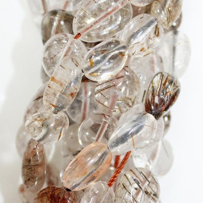 Кварц рутиловый галтовка бусины 8-10мм