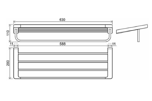 Полотенцедержатель Ravak 10° 63 см, черный матовый (X07P563)