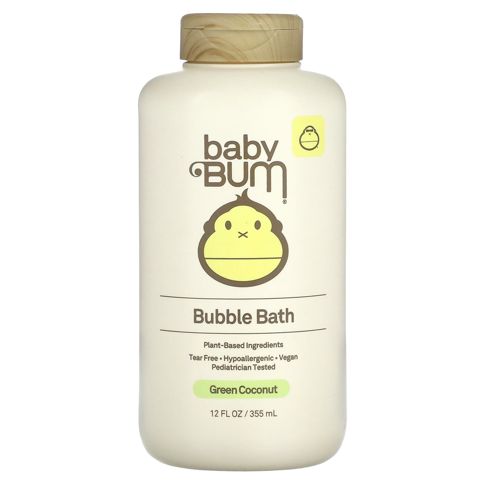 Sun Bum, Для детей, пена для ванн, зеленый кокос, 355 мл (12 жидк. унц.)