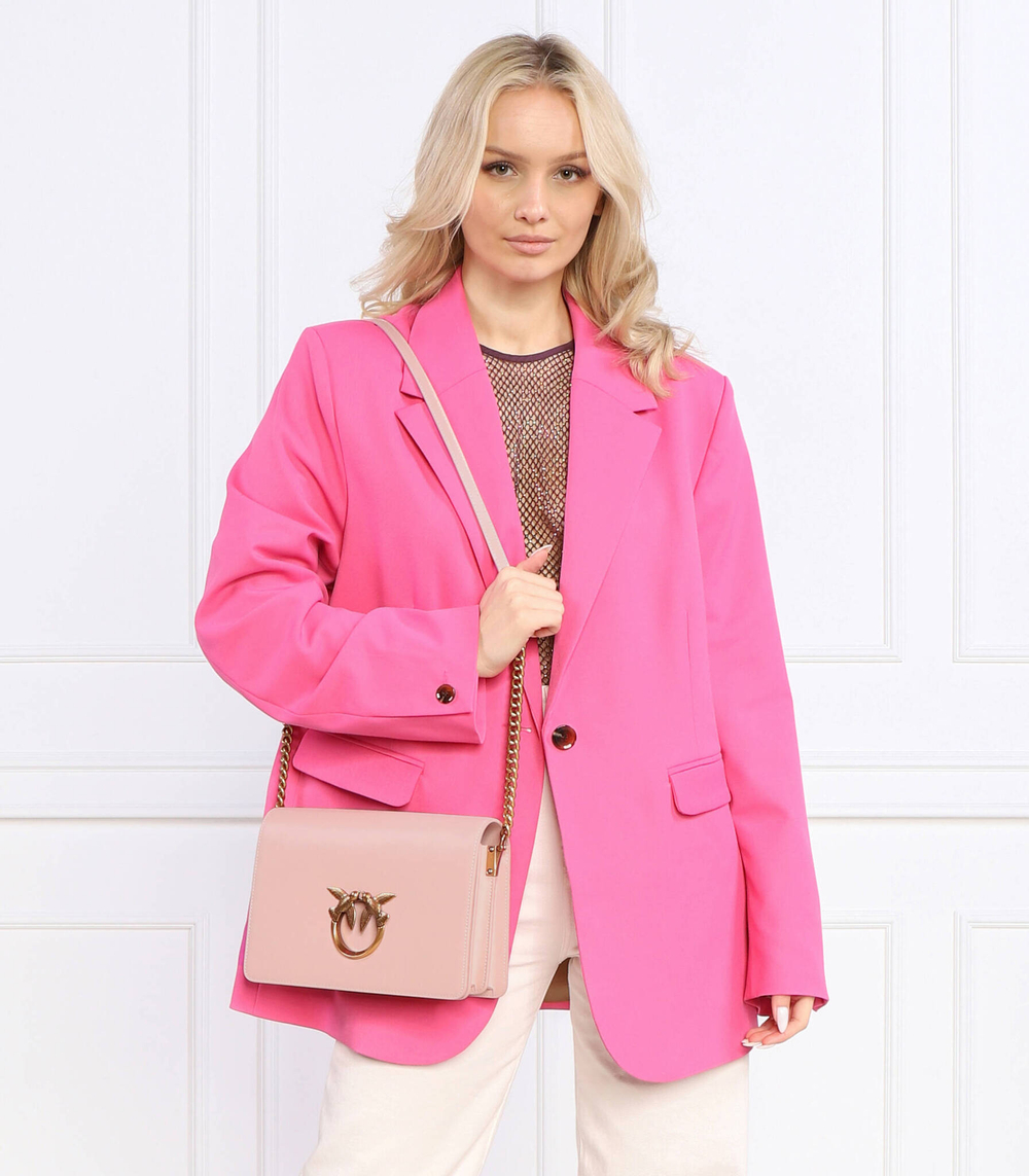 кожаная сумка через плечо love click classic vitello set Pinko - пудро-розовый(100063 A0F1)